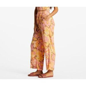 BILLABONG SUN RAYS Floral Women's Elastic Waist Pants - Medium